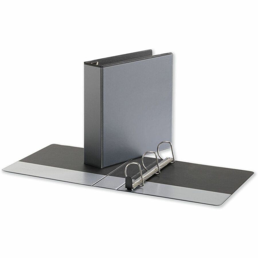 Universal Deluxe Easy-to-Open D-Ring View Binder, 3 Rings, 2" Capacity, 11 x 8.5, Black - 2" Binder Capacity - Letter - 8 1/2" x 11" Sheet Size - 565 Sheet Capacity - 3 Ring(s) - Fastener(s): Ring - Pocket(s): 2, Inside Front & Back - Polypropylene - B...