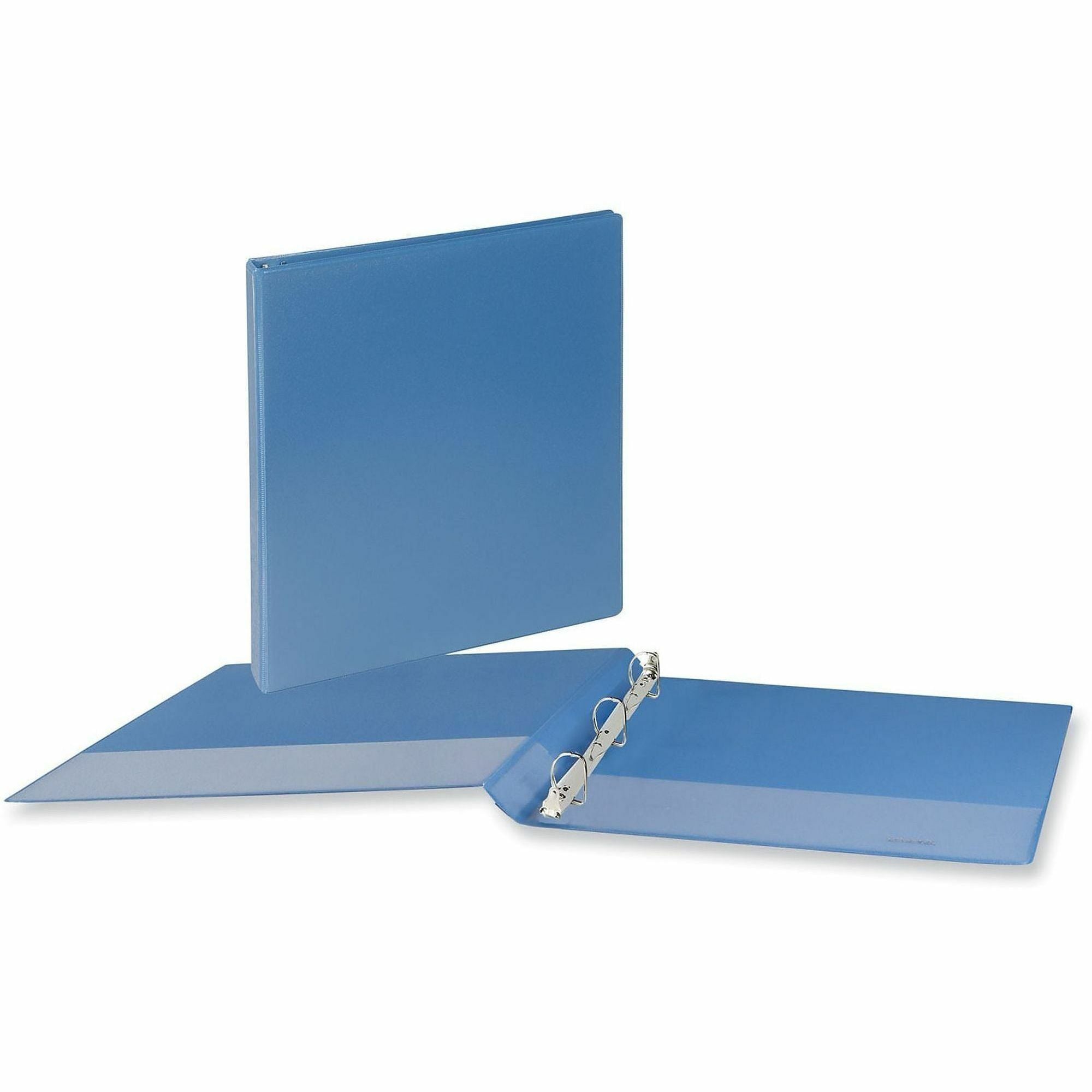 Universal Slant D-Ring View Binder, 3 Rings, 0.5" Capacity, 11 x 8.5, Light Blue - 1/2" Binder Capacity - Letter - 8 1/2" x 11" Sheet Size - 120 Sheet Capacity - 3 Ring(s) - Fastener(s): Ring - Pocket(s): 2, Inside Front & Back - Polypropylene - Light ...