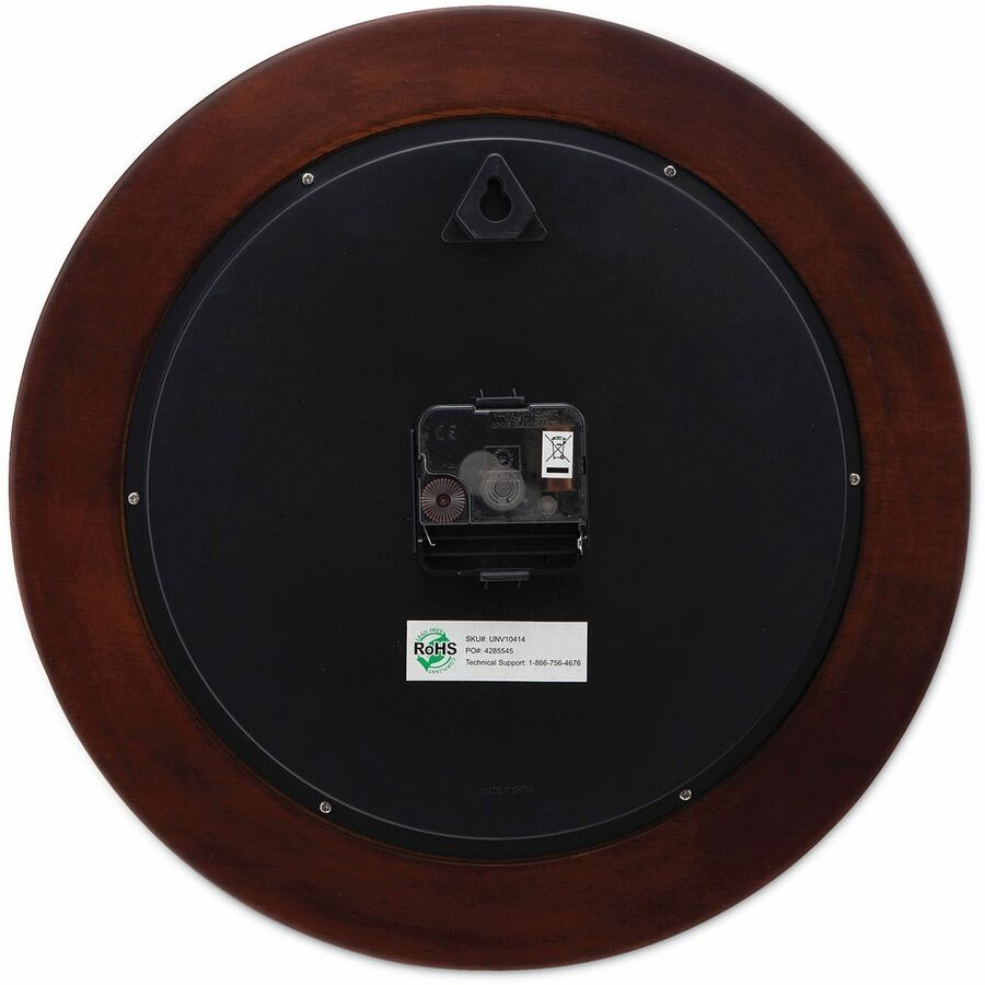 Universal Wall Clock - Analog - Quartz - White Main Dial - Cherry Case - Wood