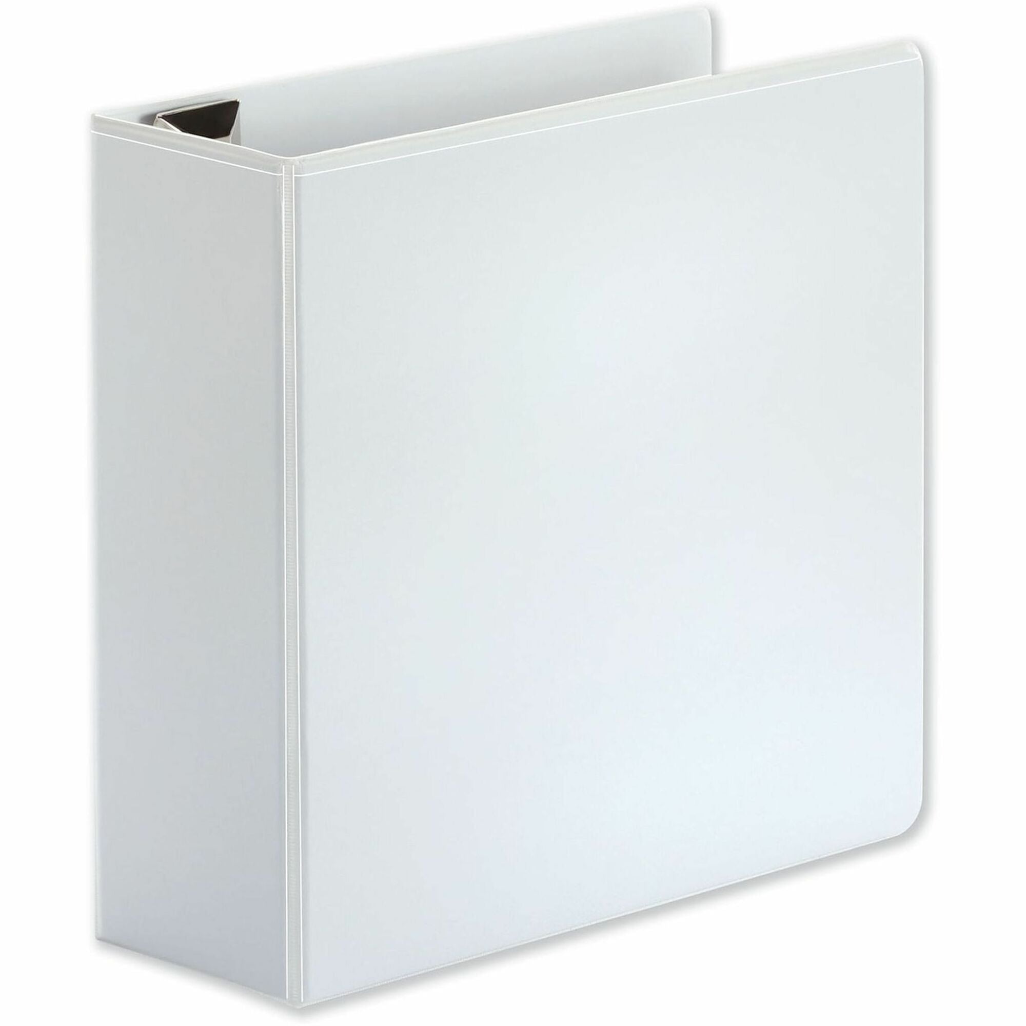 Universal Deluxe Easy-to-Open D-Ring View Binder, 3 Rings, 4" Capacity, 11 x 8.5, White - 4" Binder Capacity - Letter - 8 1/2" x 11" Sheet Size - 880 Sheet Capacity - 3 Ring(s) - Fastener(s): Ring - Pocket(s): 2, Inside Front & Back - Polypropylene - W...
