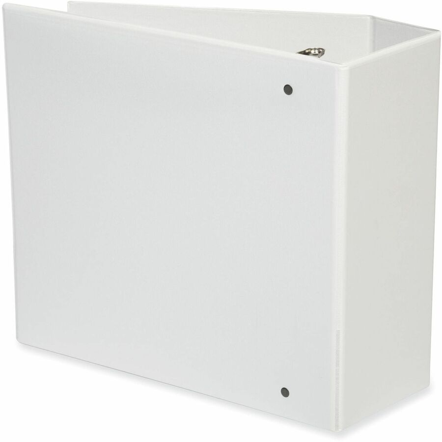 Universal Slant D-Ring View Binder, 3 Rings, 5" Capacity, 11 x 8.5, White - 5" Binder Capacity - Letter - 8 1/2" x 11" Sheet Size - 950 Sheet Capacity - 3 Ring(s) - Fastener(s): Ring - Pocket(s): 2, Inside Front & Back - Polypropylene - White - Non-sti...