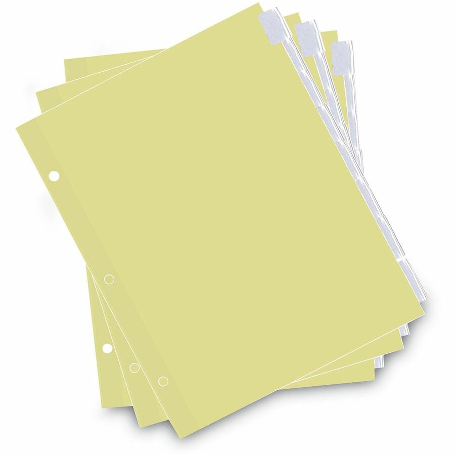 Universal Insertable Tab Index, 8-Tab, 11 x 8.5, Buff, Clear Tabs, 6 Sets - 8 Write-on Side Tab(s) - Letter - 8.50" Width x 11" Length - 3 Hole Punched - Buff Paper Divider - Clear Plastic Tab(s) - Recycled - Customizable, Mylar Reinforced Edge - 6 / Set