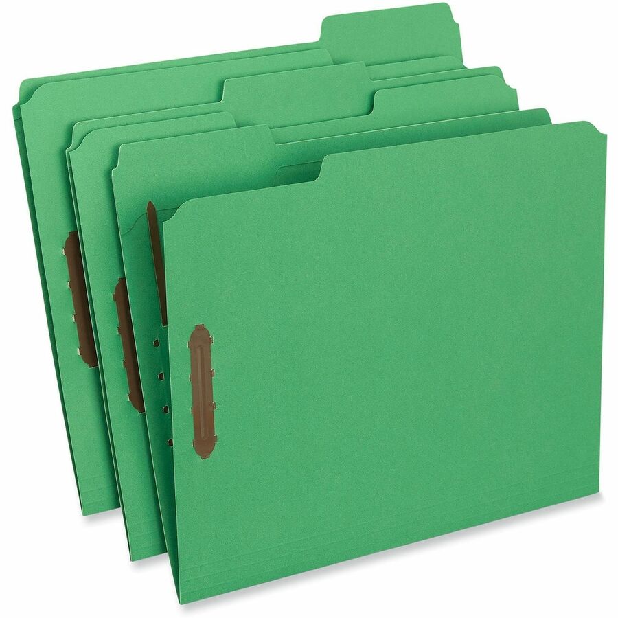 Universal 1/3 Tab Cut Letter Classification Folder - 8 1/2" x 11" - 3/4" Expansion - 2 Fastener(s) - 2" Fastener Capacity - Top Tab Location - Assorted Tab Position - Green - 50 Box