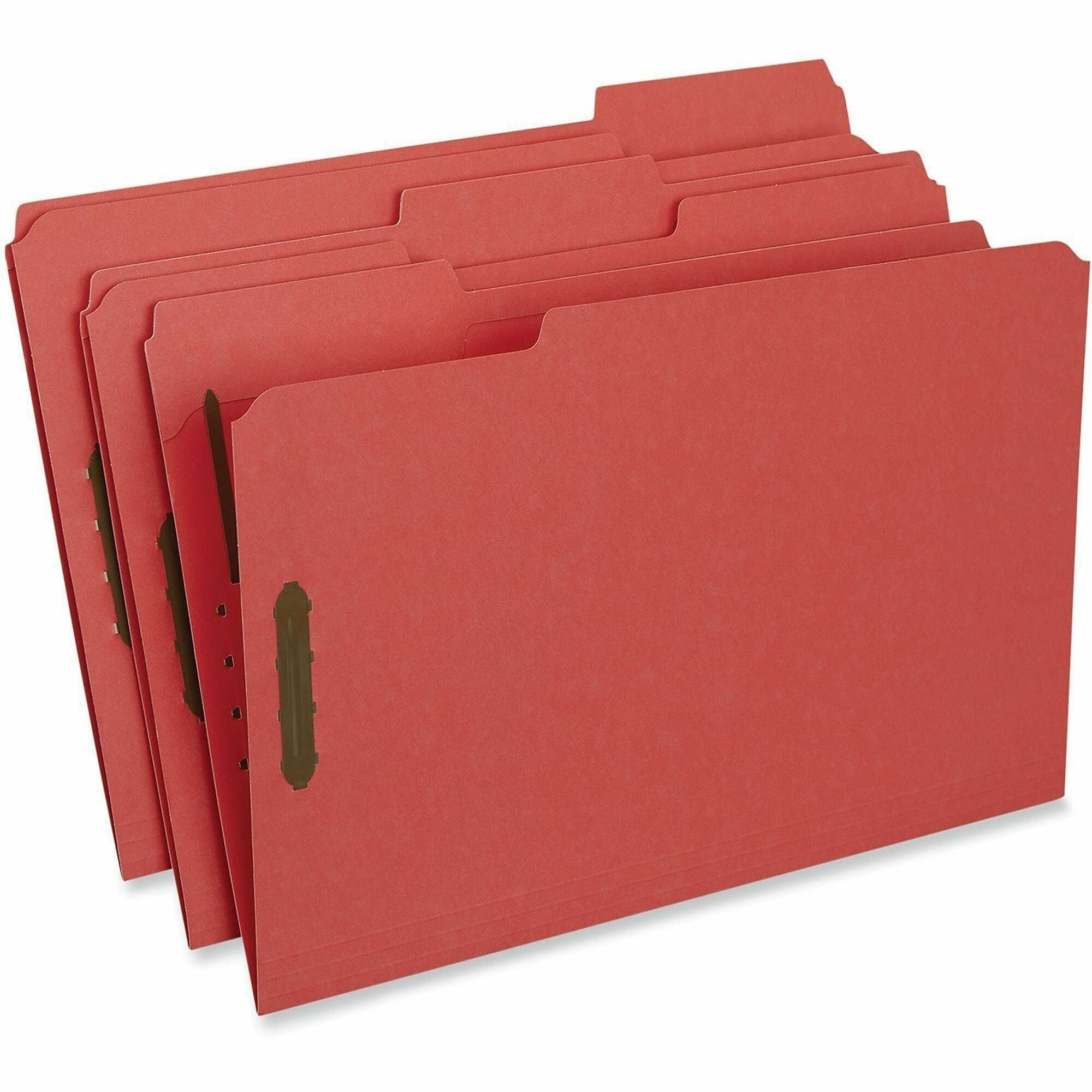 Universal 1/3 Tab Cut Legal Classification Folder - 8 1/2" x 14" - 3/4" Expansion - 2 Fastener(s) - 2" Fastener Capacity - Top Tab Location - Assorted Tab Position - Red - 50 Box