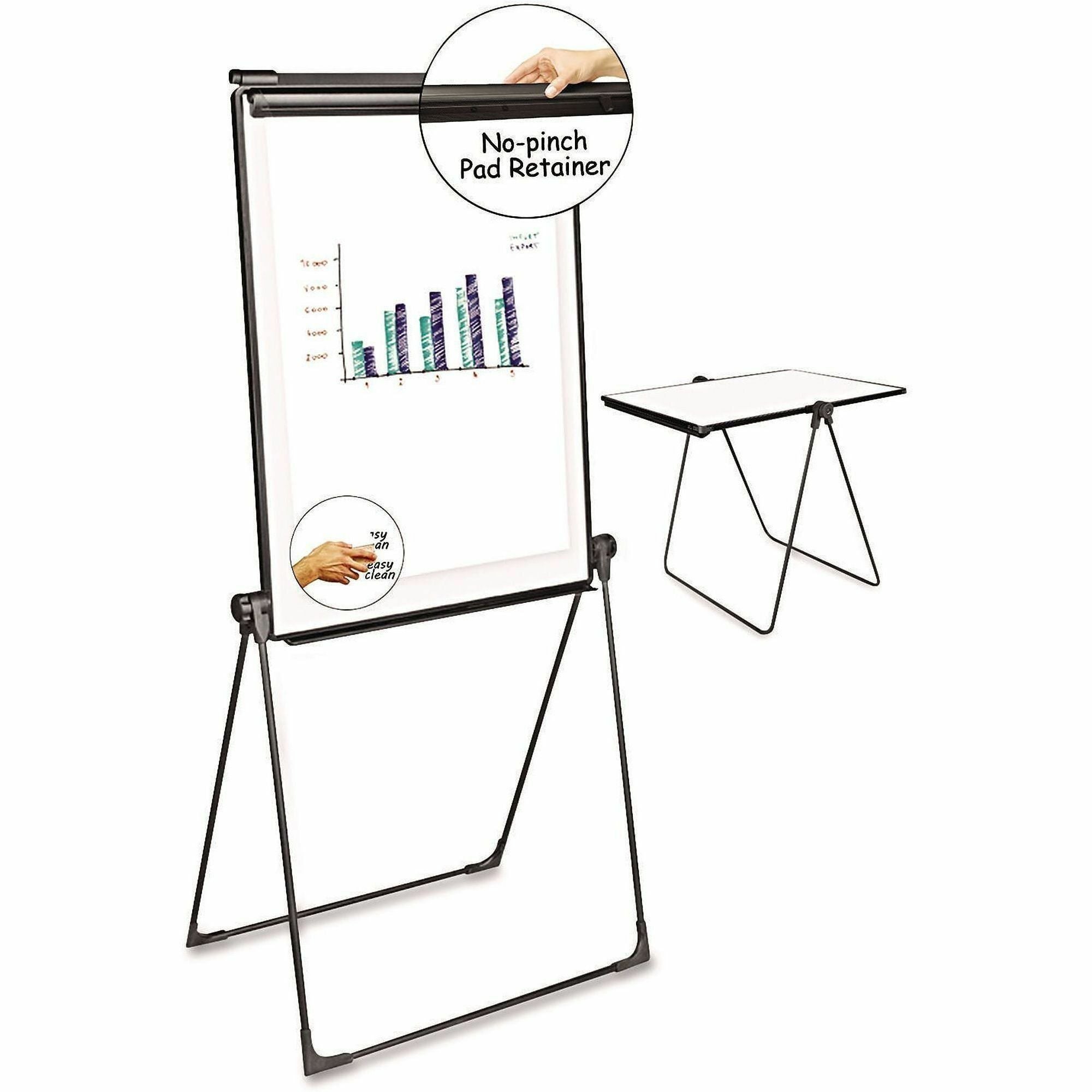 Universal Dry Erase Board - 38" (3.2 ft) Width x 32" (2.7 ft) Height - White Melamine Surface - Black Plastic Frame - 1 Each