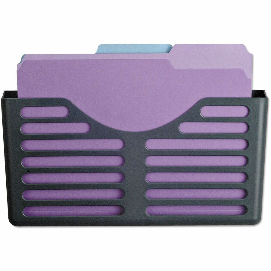 Universal File Pocket - 1 Compartment(s) - 7" Height x 13.50" Width x 3" Depth - Charcoal - Plastic - 1 Each