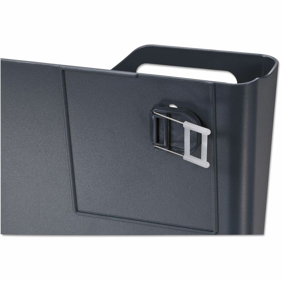 Universal File Pocket - 1 Compartment(s) - 7" Height x 13.50" Width x 3" Depth - Charcoal - Plastic - 1 Each
