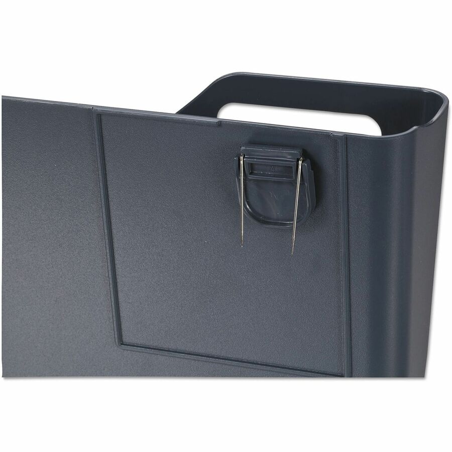 Universal File Pocket - 1 Compartment(s) - 7" Height x 13.50" Width x 3" Depth - Charcoal - Plastic - 1 Each