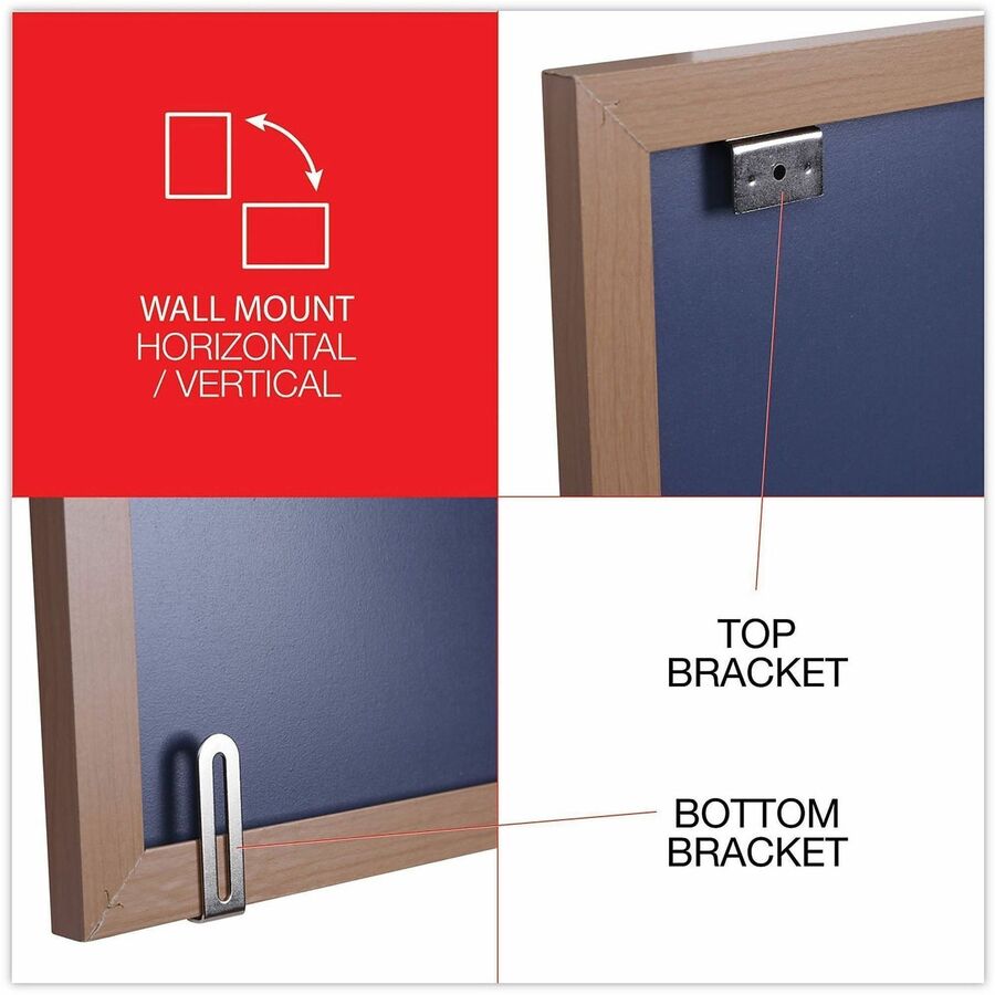 Universal Dry Erase Board - 36" (3 ft) Width x 24" (2 ft) Height - White Melamine Surface - Oak Medium Density Fiber (MDF) Frame - 1 Each