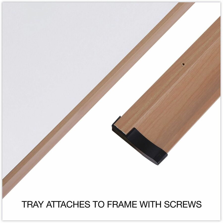 Universal Dry Erase Board - 96" (8 ft) Width x 48" (4 ft) Height - White Melamine Surface - Oak Medium Density Fiber (MDF) Frame - 1 Each