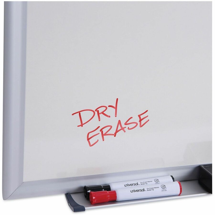 Universal Dry Erase Board - 60" (5 ft) Width x 36" (3 ft) Height - White Melamine Surface - Anodized Aluminum Frame - 1 Each