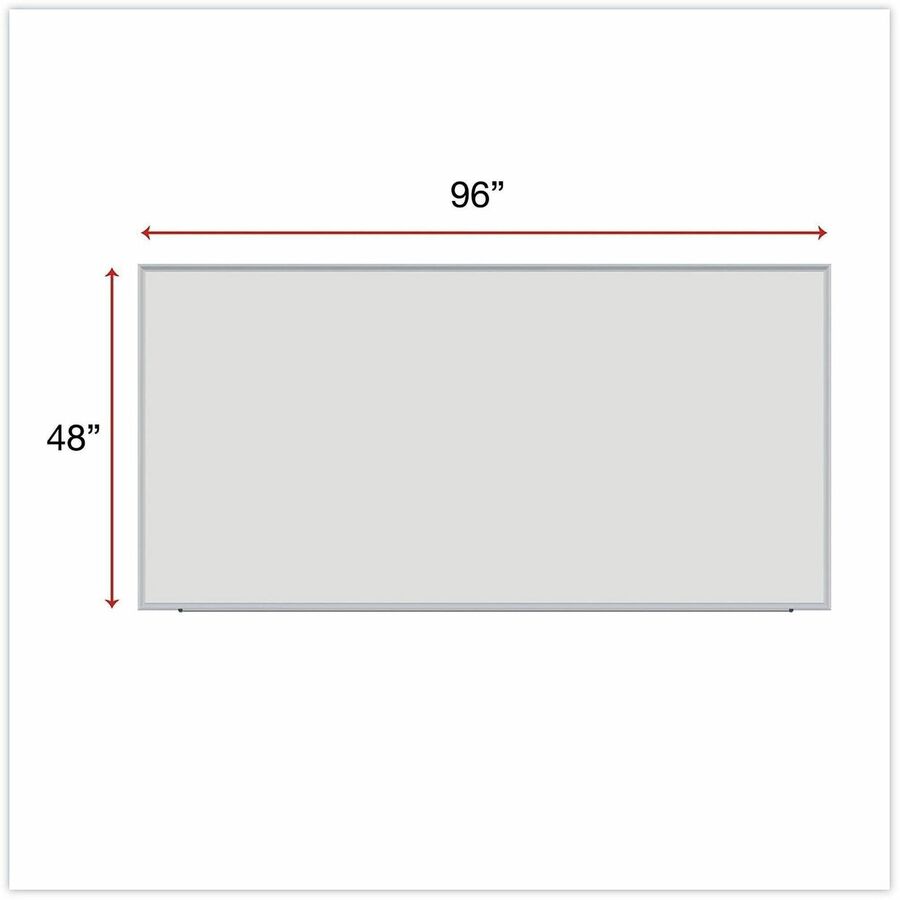Universal Dry Erase Board - 96" (8 ft) Width x 48" (4 ft) Height - White Melamine Surface - Anodized Aluminum Frame - 1 Each