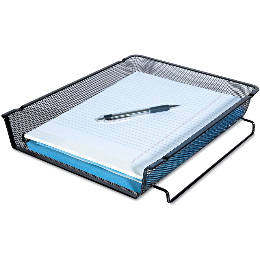 Universal Desk Tray - 1 Compartment(s) - 2.75" Height x 11.25" Width x 13" Depth - Black - Metal Mesh - 1 Each