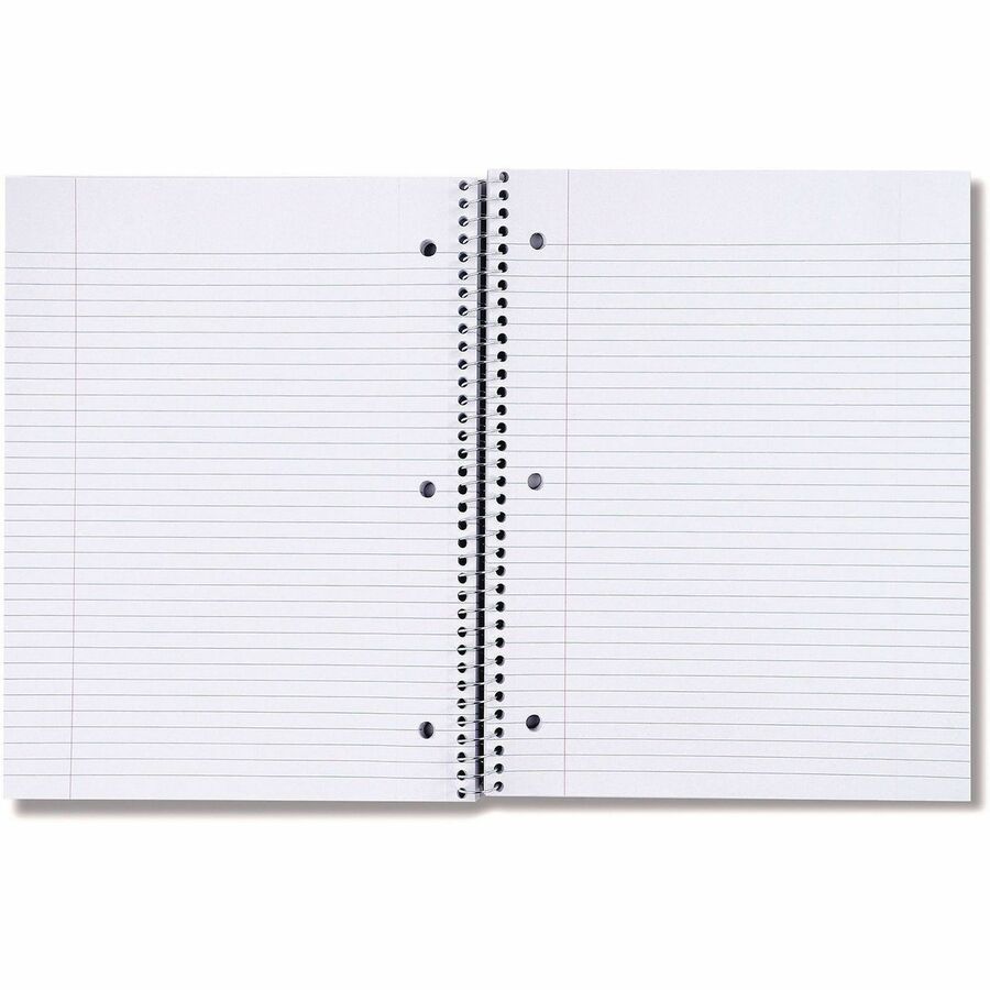 Universal Notebook - 3 Subject(s) - 120 Sheets - Spiral - Medium Ruled, College Ruled Front Ruling - 3 Hole(s) - 15 lb Basis Weight - 11" Height x 8.5" Width - White Paper - Black Paperboard Cover