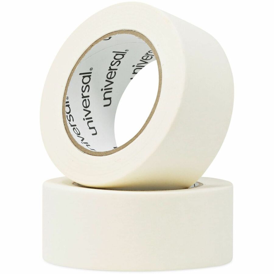 Universal General-Purpose Masking Tape, 3" Core, 48 mm x 54.8 m, Beige, 24/Carton - 59.93 yd Length x 1.89" Width x 5.5 mil Thickness - 3" Core - Beige - Natural Rubber - Crepe Paper Backing - 24 / Carton