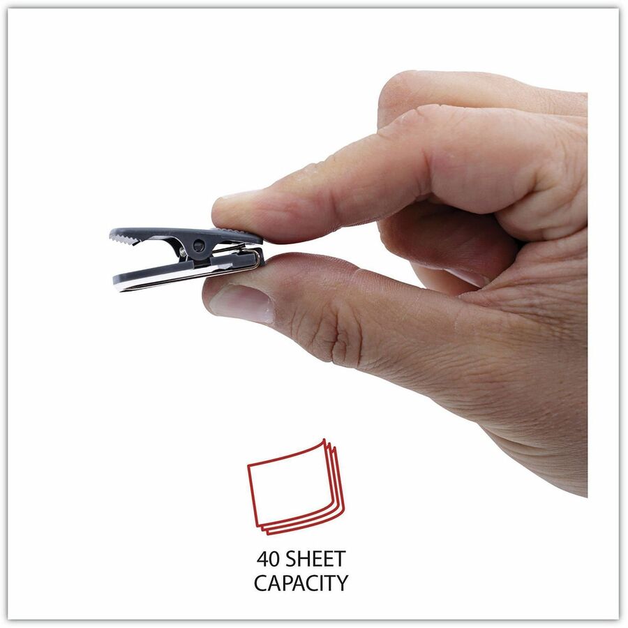 Universal Deluxe Recycled Cubicle Clips, 40 Sheet Capacity, Charcoal, 24/Pack - Standard - 0.6" Length x 1" Width - 0.50" Size Capacity - 40 Sheet Capacity - Charcoal - Plastic - 24 / Pack