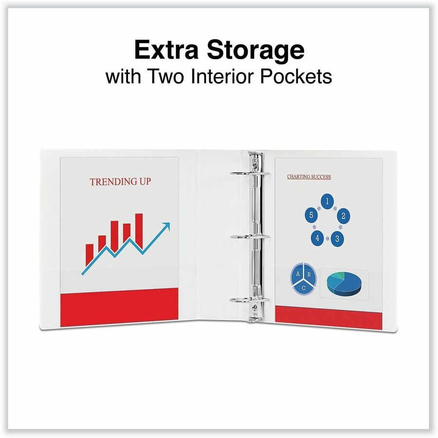 Universal Slant D-Ring View Binder, 3 Rings, 2" Capacity, 11 x 8.5, White, 4/Pack - 2" Binder Capacity - Letter - 8 1/2" x 11" Sheet Size - 500 Sheet Capacity - 3 Ring(s) - Fastener(s): Ring - Pocket(s): 2, Inside Front & Back - Polypropylene - White -...