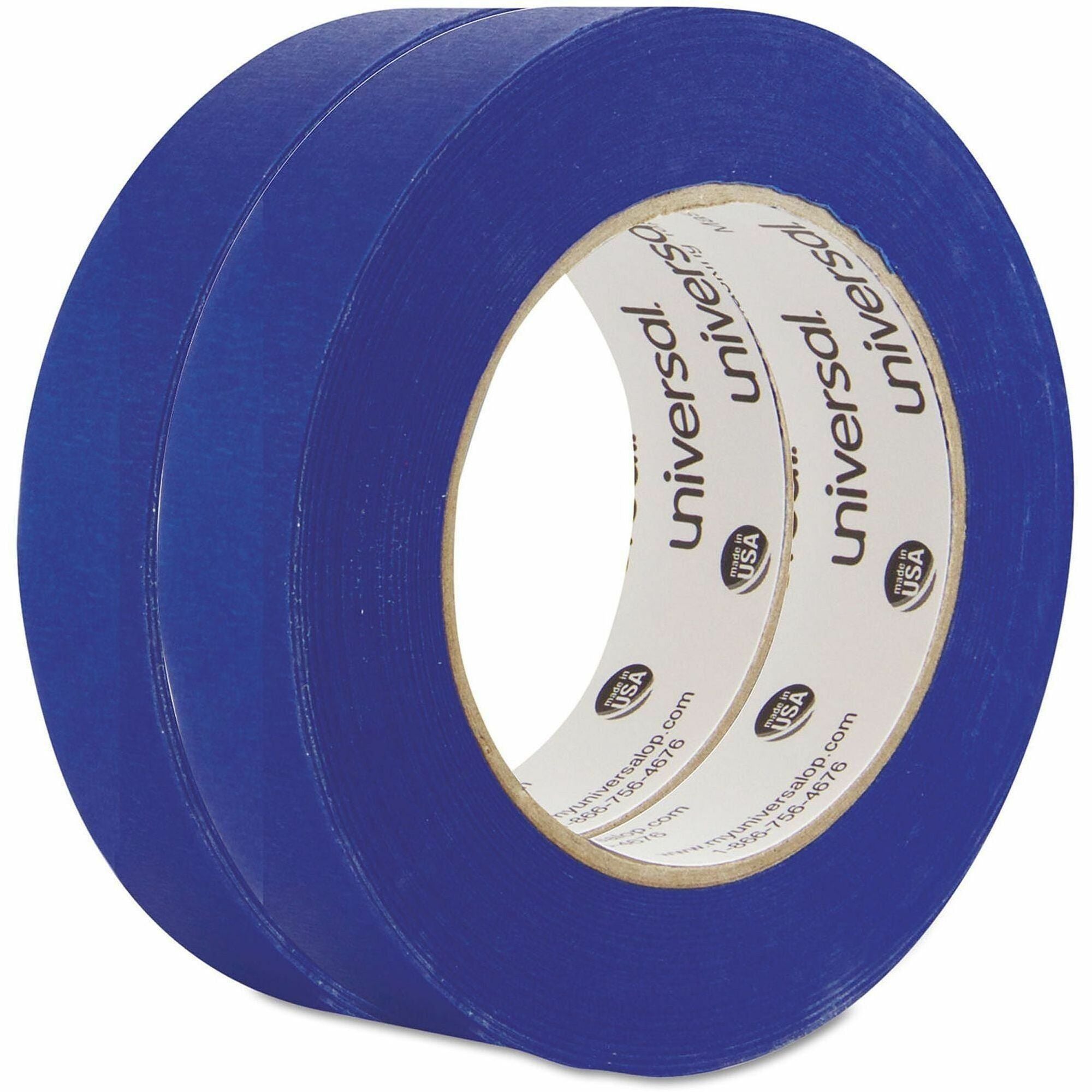 Universal Masking Tape - 59.93 yd Length x 0.94" Width x 5 mil Thickness - 3" Core - Blue - Synthetic Rubber - Crepe Paper Backing - 2 / Pack