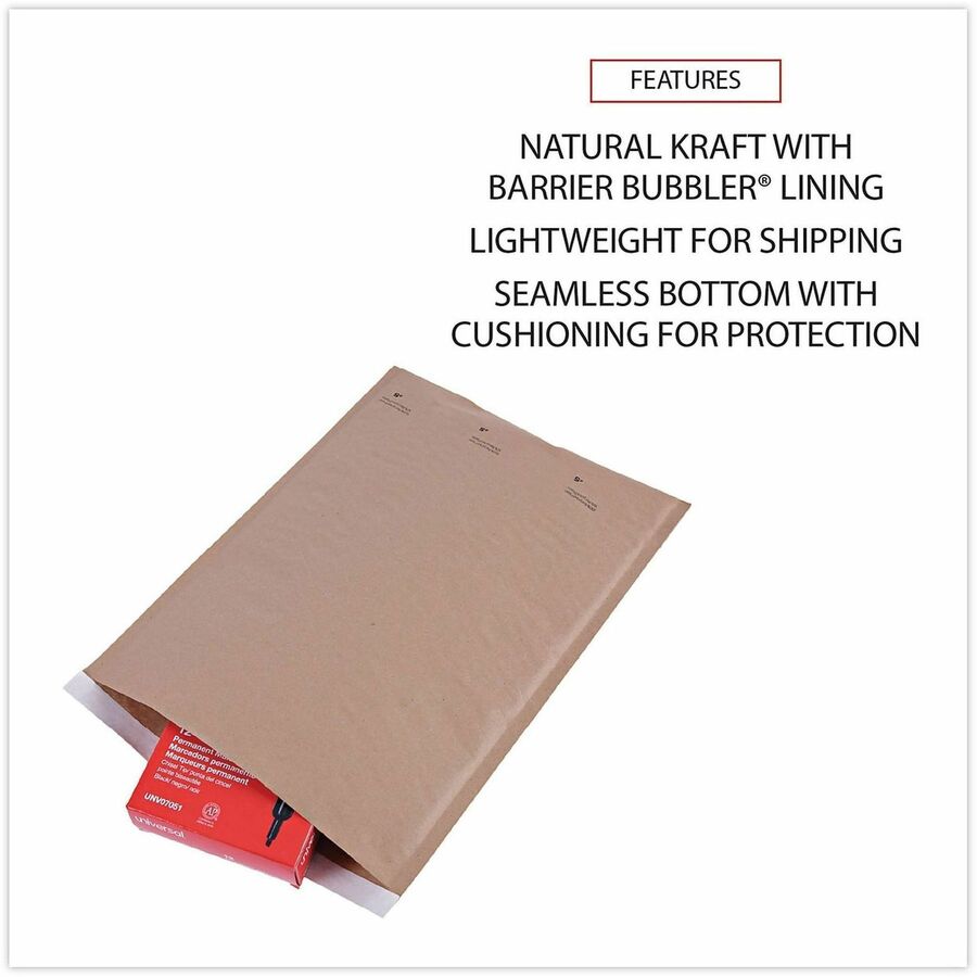 Universal Mailer - Bubble - #5 - Self Adhesive - Natural Kraft - Kraft Paper - 80 / Carton