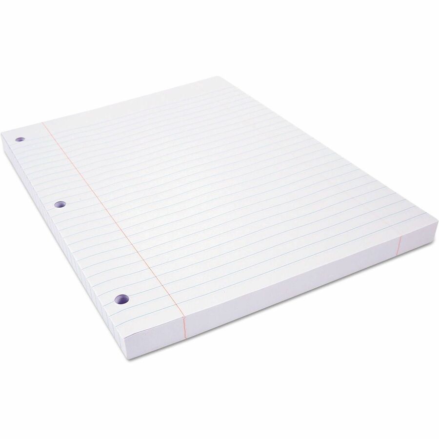 Universal Filler Paper, 3-Hole, 8 x 10.5, Wide/Legal Rule, 200/Pack - 200 Sheets - Wide Ruled, Legal Ruled Front Ruling - Red Margin - 3 Hole(s) - 15 lb Basis Weight - White Paper - 200 / Pack