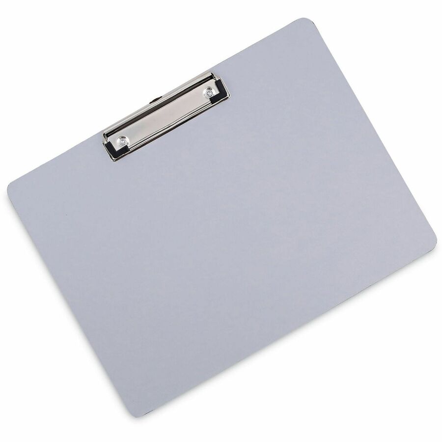 Universal Clipboard - 0.50" Clip Capacity - Storage for Paper - 11" x 8 1/2" Sheet Size - Plastic - Silver - 1 Each