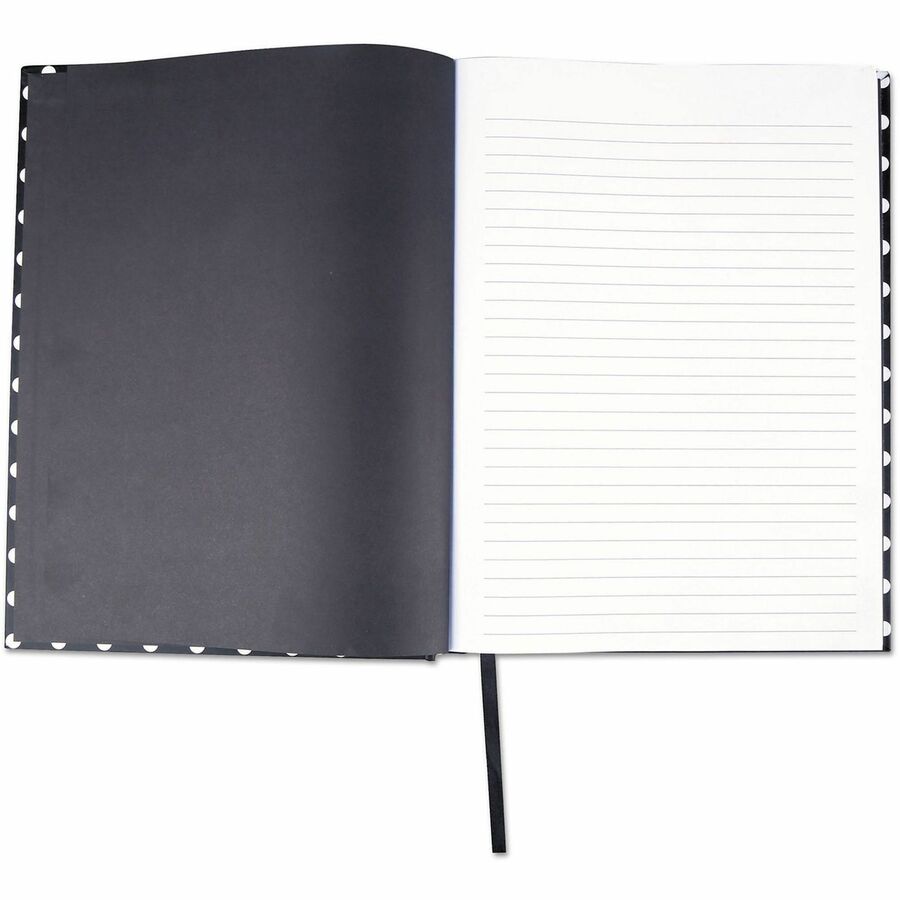 Universal Notebook - 1 Subject(s) - 150 Sheets - Sewn - Wide Ruled, Legal Ruled Front Ruling - 47 lb Basis Weight - 10.50" Height x 7.9" Width - White Paper - Black White Dots Paper Cover