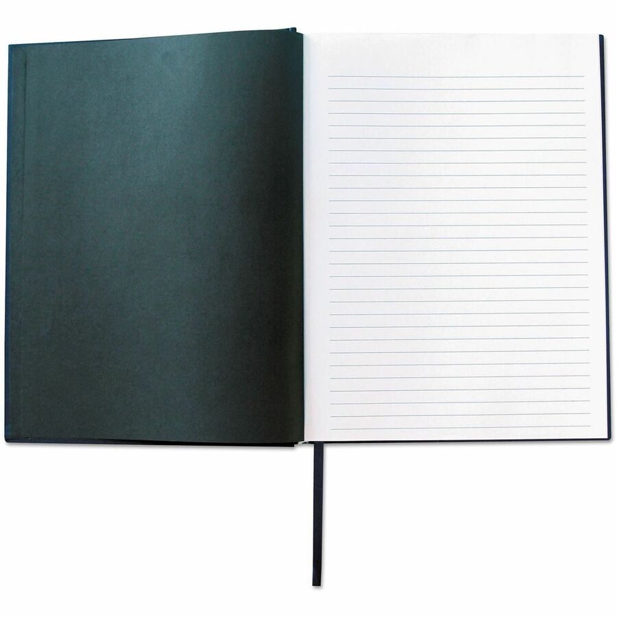 Universal Notebook - 1 Subject(s) - 150 Sheets - Sewn - Wide Ruled, Legal Ruled Front Ruling - 47 lb Basis Weight - 10.50" Height x 7.9" Width - White Paper - Dark Blue Linen Paper Cover