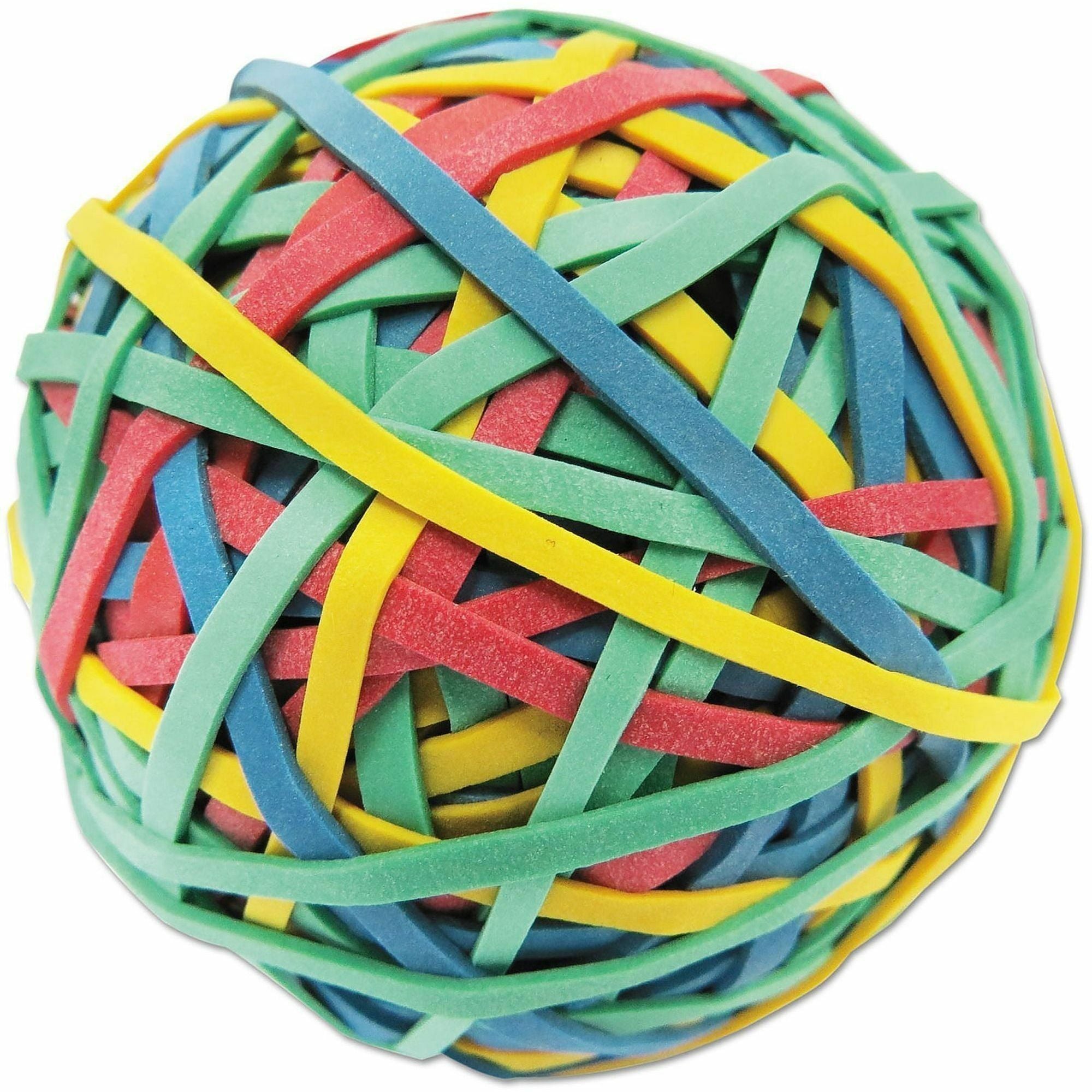 Universal Rubber Band Ball, 3" Diameter, Size 32, Assorted Colors, 260/Pack - Size: #32 - 2.8" Length x 0.1" Width - Rubber - Red, Blue, Green, Yellow - 260 / Pack