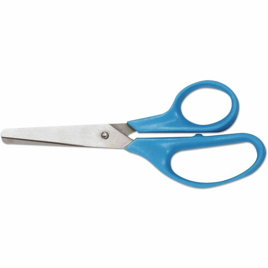 Universal Scissors - Child - 1.75" Cutting Length - 5" Overall Length - Straight-left/right - Stainless Steel - Round Tip - Multi - 2 / Pack