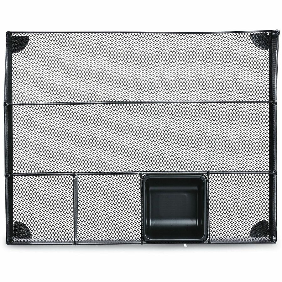 Universal Metal Mesh Drawer Organizer, Six Compartments, 15 x 11.88 x 2.5, Black - 6 Compartment(s) - 2.50" Height x 15" Width x 11.88" Depth - Black - Metal Mesh - 1 Each