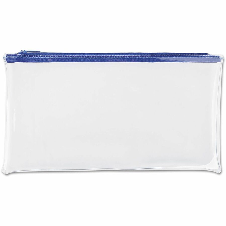 Universal Carrying Case (Wallet) Cash - Blue, Clear - Plastic, Polyethylene Body - 6" Height x 11" Width - 2 / Pack