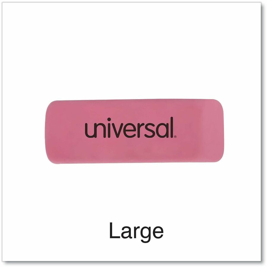 Universal Manual Eraser - Pink - Rectangle - Elastomer - 20 / Pack - Soft, Latex-free, Beveled Edge, Tear Resistant, Smudge Resistant, Ghost Resistant
