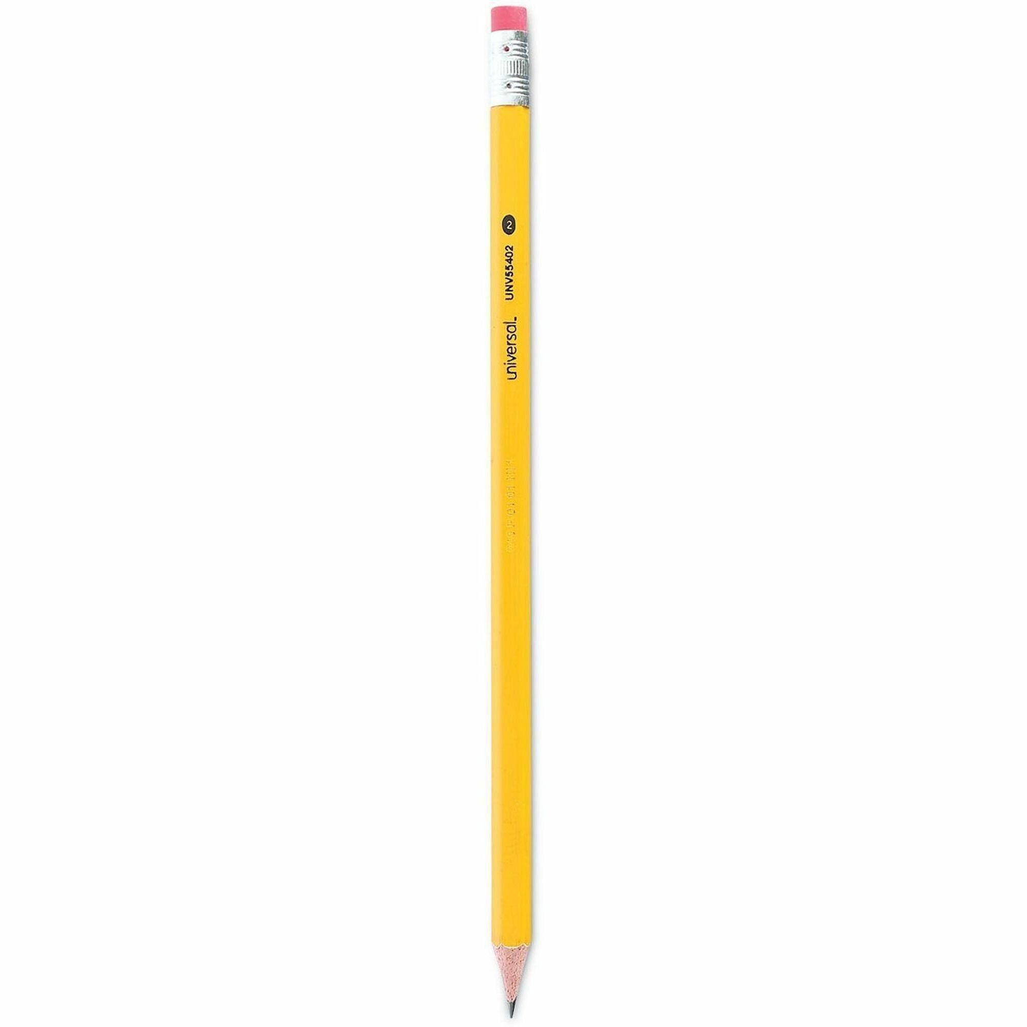 Universal Wood Pencil - Black Lead - #2, HB - Yellow Wood Barrel - 72 / Pack
