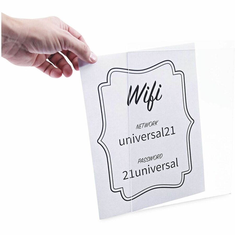 Universal Sign Holder - Rectangular Shape - Wall Mountable - Top Loading, Durable, Pre-drilled - Signage - Plastic - Clear, Clear - 2 / Pack