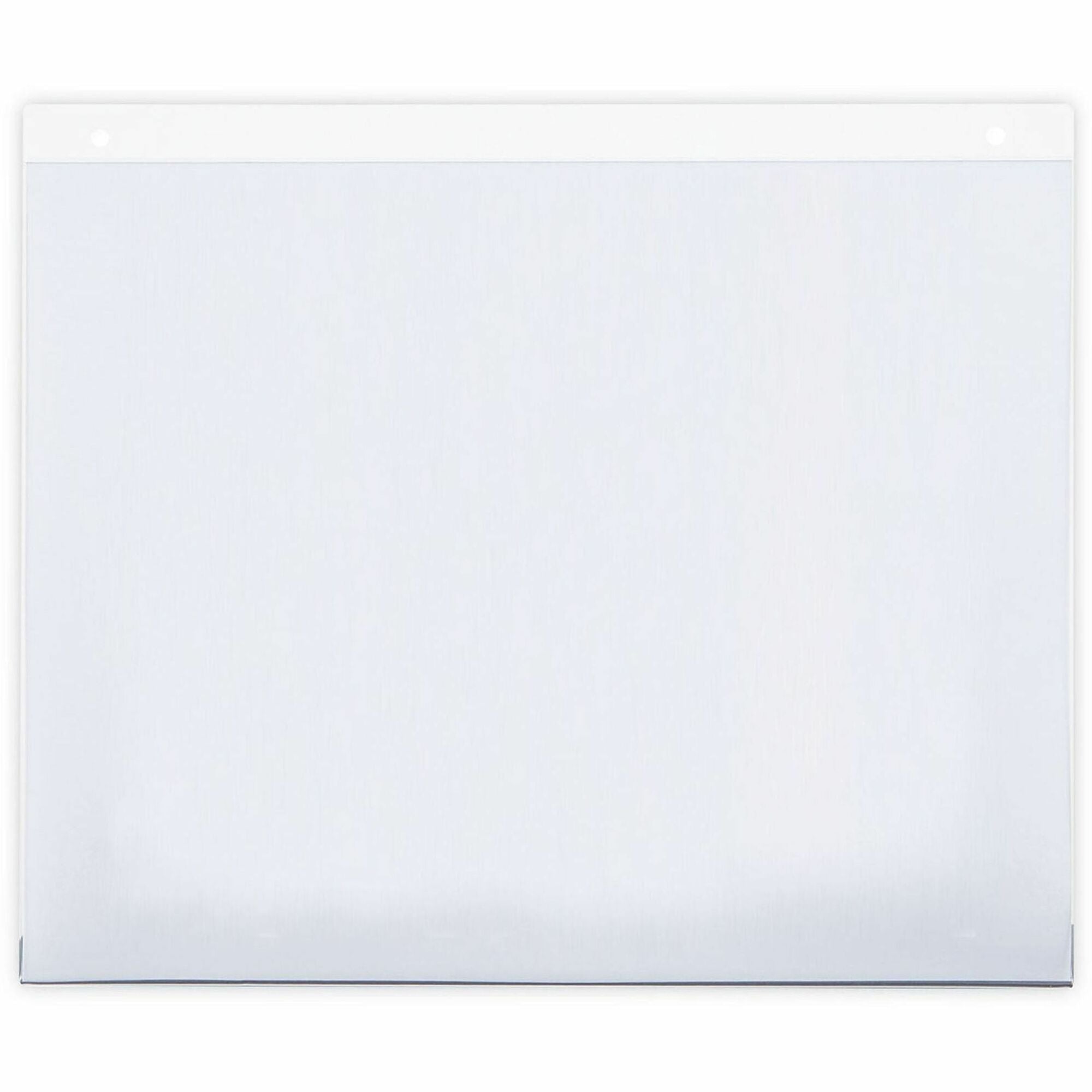 Universal Sign Holder - Rectangular Shape - Wall Mountable - Durable, Top Loading, Pre-drilled - Plastic - Clear - 2 / Pack