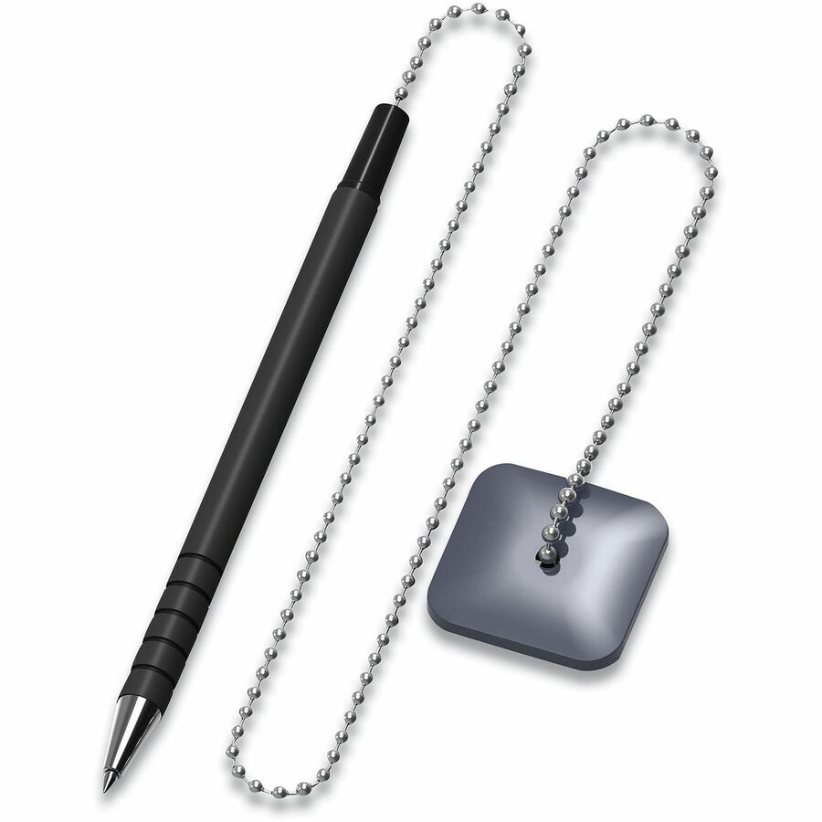Universal Ballpoint Counter Pen, Medium 0.7 mm, Black Ink, Black Barrel - 0.7 mm Medium Conical Pen Point - Refillable - Black Ink - Black Barrel - 24 Each