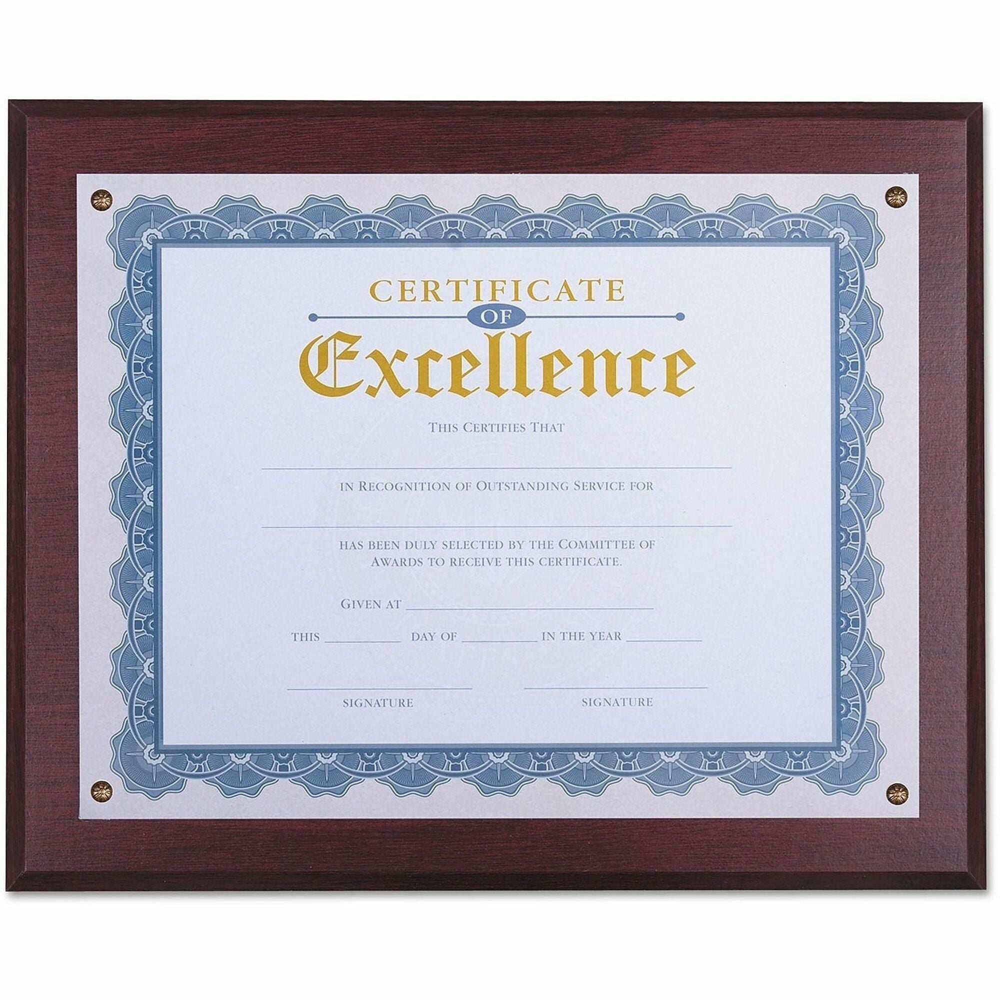 Universal Document Frame - 13.33" x 11" Frame Size - Rectangle - Vertical, Horizontal - Dust Resistant, Debris Resistant - Acrylic - Clear, Mahogany - 1 Each