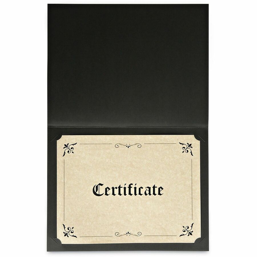 Universal Letter, A4 Certificate Holder - 8" x 10" , 8" x 10" , 8" x 10" - Paper - Black - 6 Pack