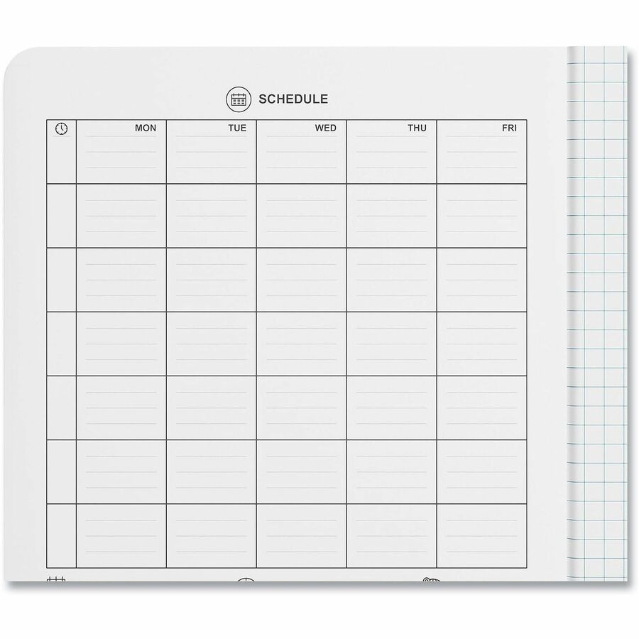 Universal Quadrille/Graph Notebook - 1 Subject(s) - 100 Sheets - Sewn - Quad Ruled Front Ruling - 38 lb Basis Weight - 9.75" Height x 7.5" Width - White Paper - Black Marble Paper Cover