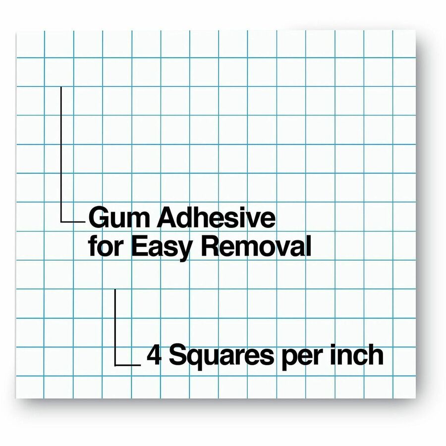 Universal Quadrille/Graph Pad - 1 Subject(s) - 50 Sheets - Tape Bound - Quad Ruled Front Ruling - 15 lb Basis Weight - 11" Height x 8.5" Width - White Paper - Chipboard Cover - 1 Dozen
