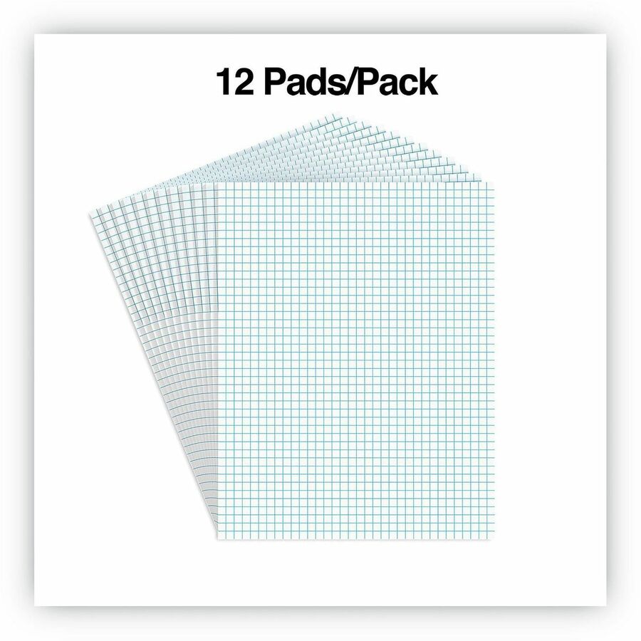 Universal Quadrille/Graph Pad - 1 Subject(s) - 50 Sheets - Tape Bound - Quad Ruled Front Ruling - 15 lb Basis Weight - 11" Height x 8.5" Width - White Paper - Chipboard Cover - 1 Dozen