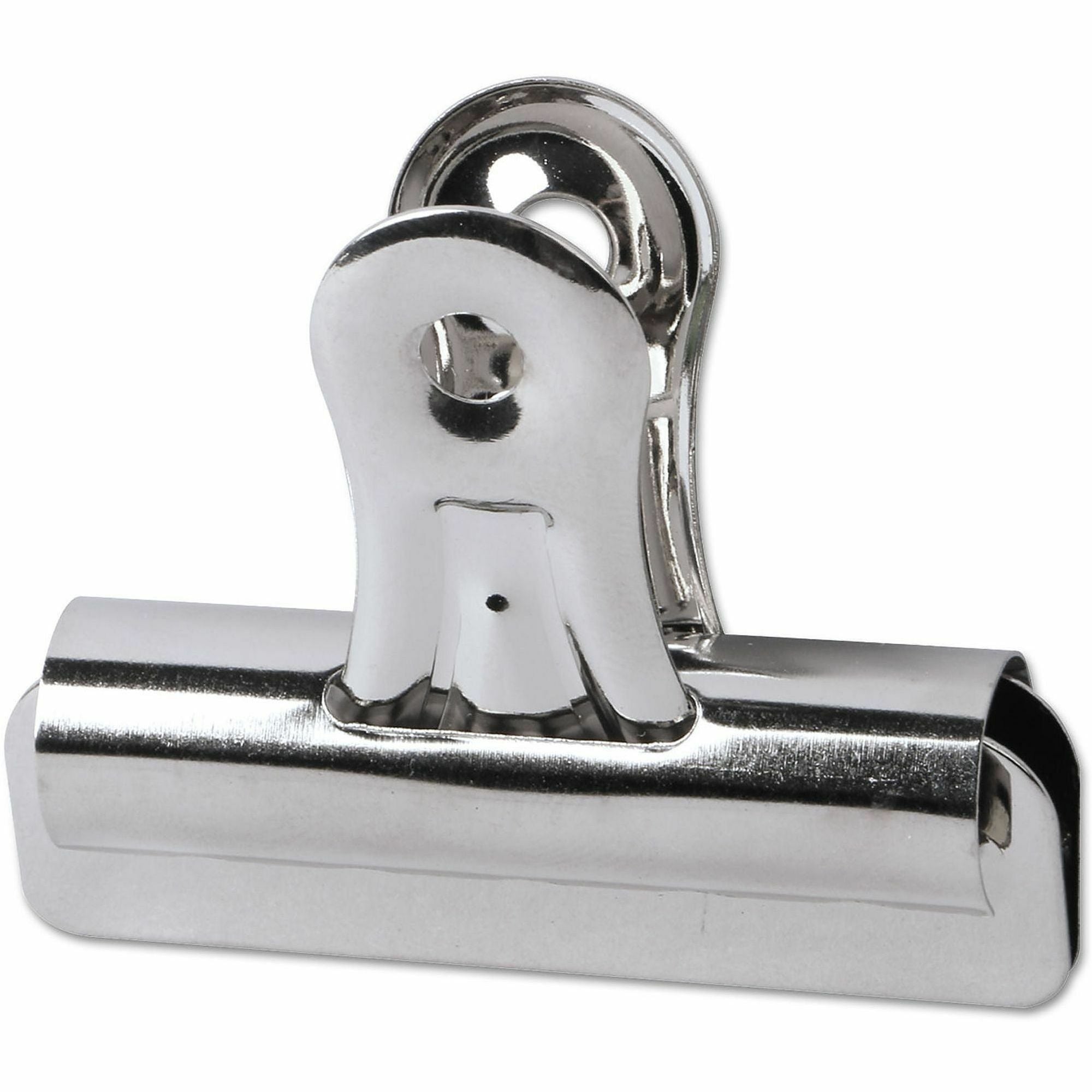 Universal Bulldog Clips, Medium, Nickel, 36/Pack - Medium - 2.3" Width - 0.50" Size Capacity - Nickel - Nickel Plated Steel - 36 / Pack