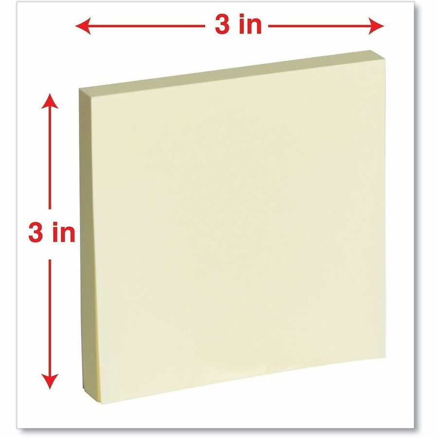 Universal Notepad - 90 Sheets - Plain - 3" x 3" Sheet Size - Yellow Paper - Paper Cover - 24 / Pack