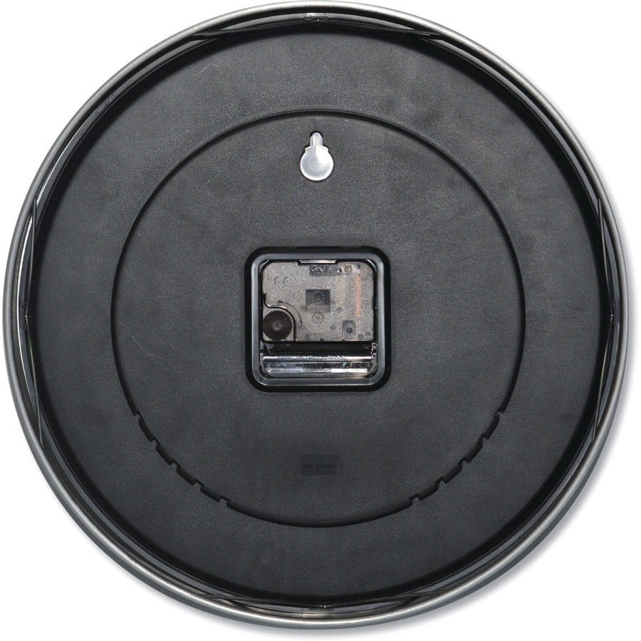 Universal Wall Clock - Analog - Quartz - White Main Dial - Silver Case - Aluminum - Contemporary Style - Brushed Steel Finish
