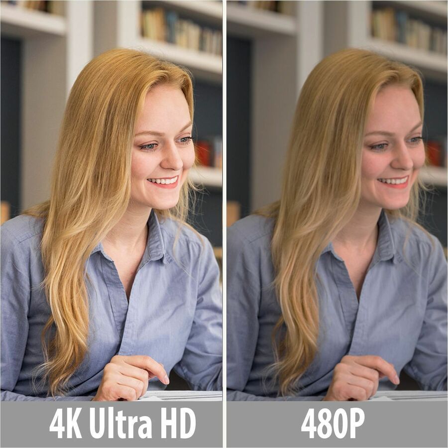 Adesso CyberTrack CyberTrack H6 Webcam - 8 Megapixel - 30 fps - Black - USB 2.0 - 3840 x 2160 Video - CMOS Sensor - Fixed Focus - 120° Angle - Microphone - For Computer, Smart TV, Notebook