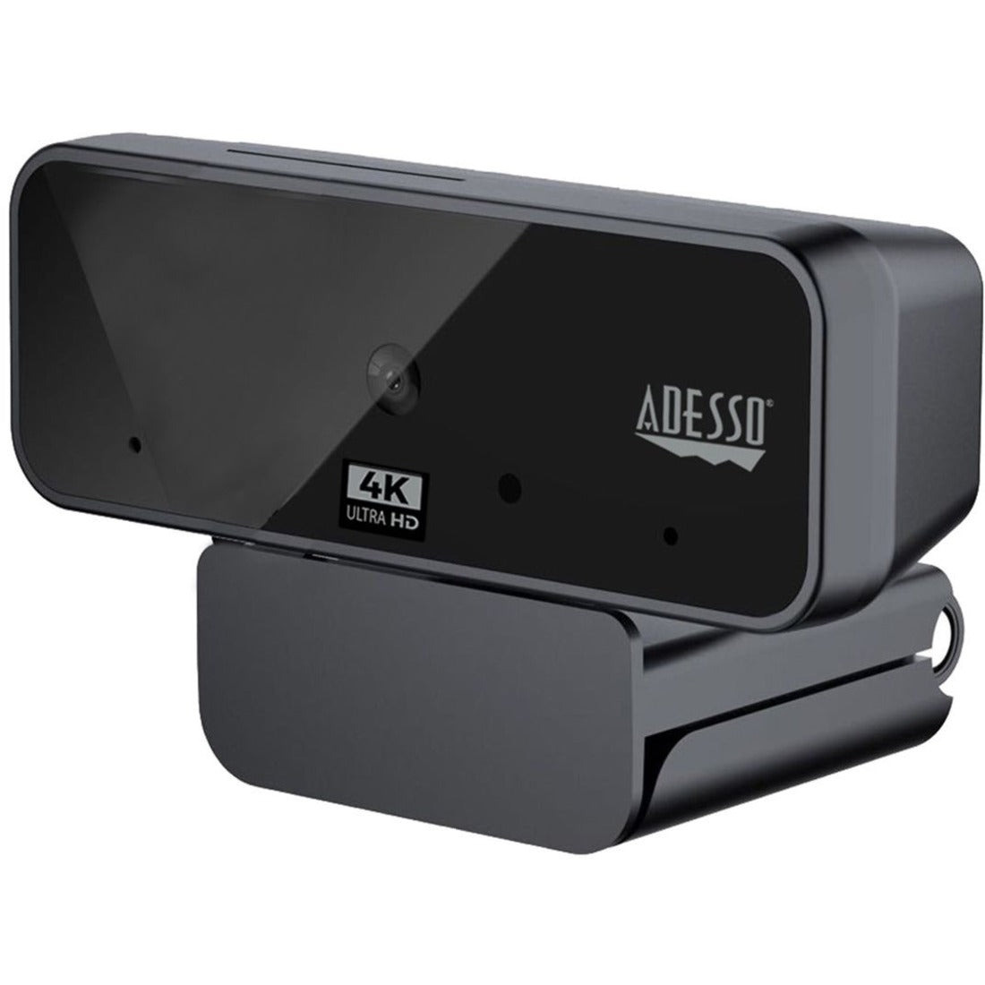 Adesso CyberTrack CyberTrack H6 Webcam - 8 Megapixel - 30 fps - Black - USB 2.0 - 3840 x 2160 Video - CMOS Sensor - Fixed Focus - 120° Angle - Microphone - For Computer, Smart TV, Notebook