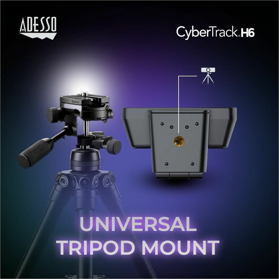 Adesso CyberTrack CyberTrack H6 Webcam - 8 Megapixel - 30 fps - Black - USB 2.0 - 3840 x 2160 Video - CMOS Sensor - Fixed Focus - 120° Angle - Microphone - For Computer, Smart TV, Notebook