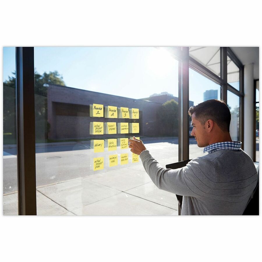 Post-it® Super Sticky Notes, 3" x 3" , Canary Yellow, Pack Of 24 Pads - 3" Flag/Note Width x 3" Flag/Note Length - Square - Canary Yellow - Paper - Super Sticky, Adhesive, Removable, Recyclable, Reusable - 24 Pad