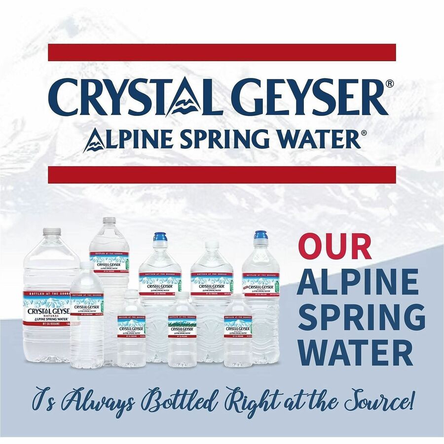 Crystal Geyser Natural Alpine Spring Water - Ready-to-Drink - 16.90 fl oz (500 mL) - 24 / Carton