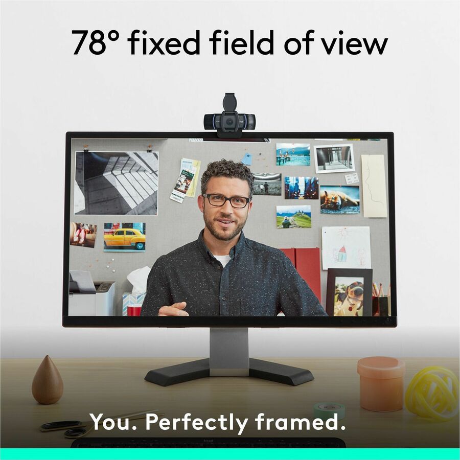 Logitech C920e Webcam - 3 Megapixel - 30 fps - USB Type A - TAA Compliant - 1920 x 1080 Video - Auto-focus - 78° Angle - Microphone - For Notebook, Monitor